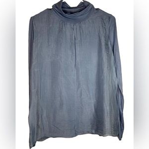 NWT M Made in Italy 🇮🇹 SILK Blend Turtleneck Long‎ Sleeve Lined Shirt Size XS